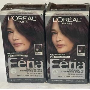 Lot Of 2  L'Oreal Feria Multi Faceted Shimmering Colour 521 Cool Amethyst Color